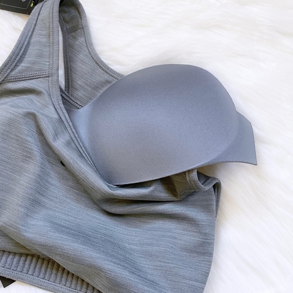 Nike Women’s Dri-Fit Swoosh Grey Sports Bra - Picture 6 of 8